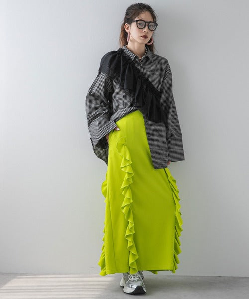 Ponti ruffled skirt