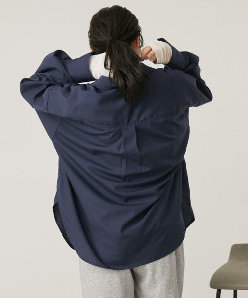 前褶長袖襯衫