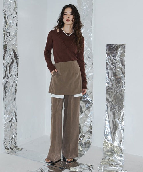 Pocket-designed culottes suit