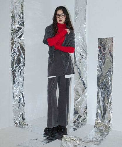 Pocket-designed culottes suit
