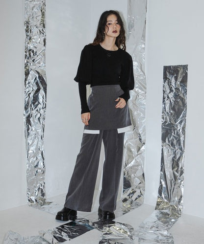 Pocket-designed culottes suit
