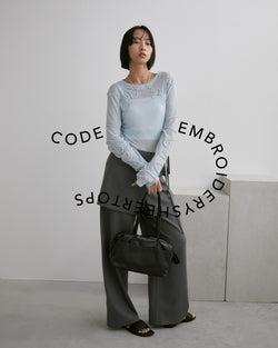 Cord Embroidery 透明上衣
