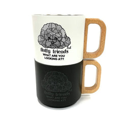 【新品】木柄疊放保溫杯