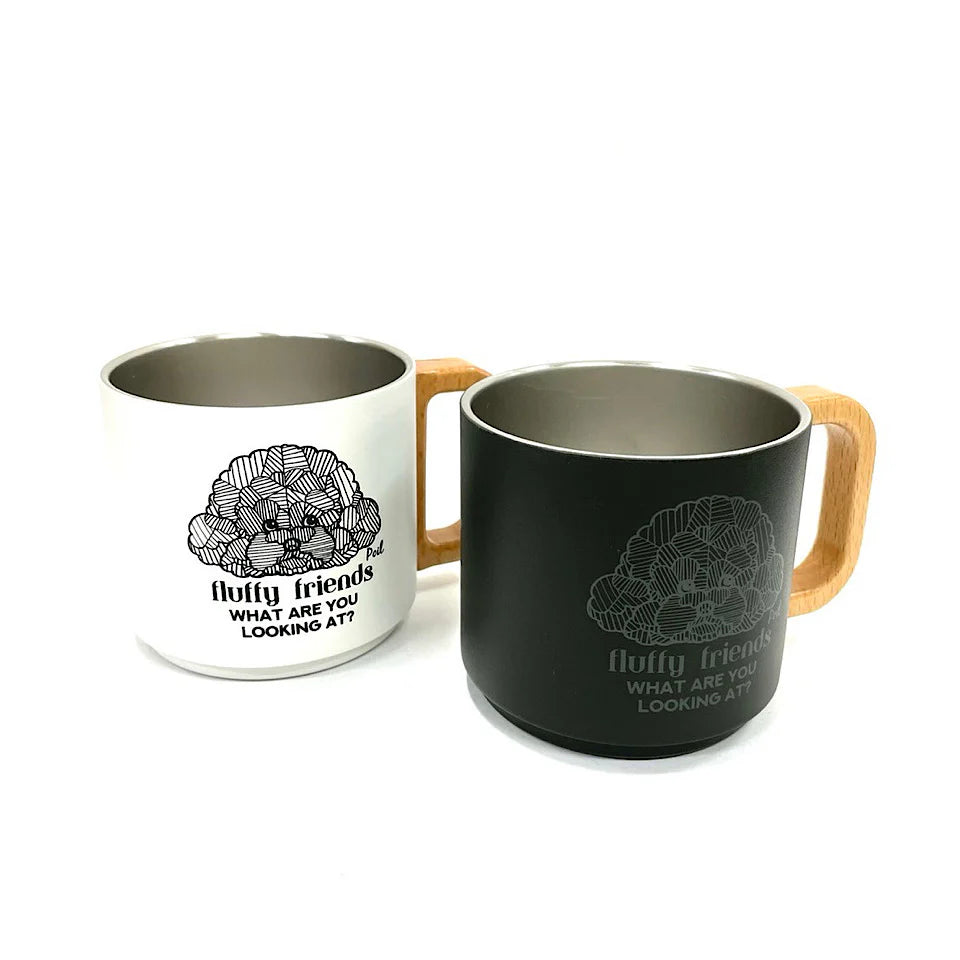 【新品】木柄疊放保溫杯