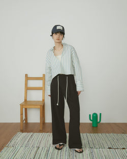 多條紋短款 Skipper 襯衫